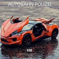 1:32 LYKAN Fenyr SuperSport Supercar Alloy Car Model Metal Vehicle Sound And Light Pull Back Toys Car Toys Gifts For Children