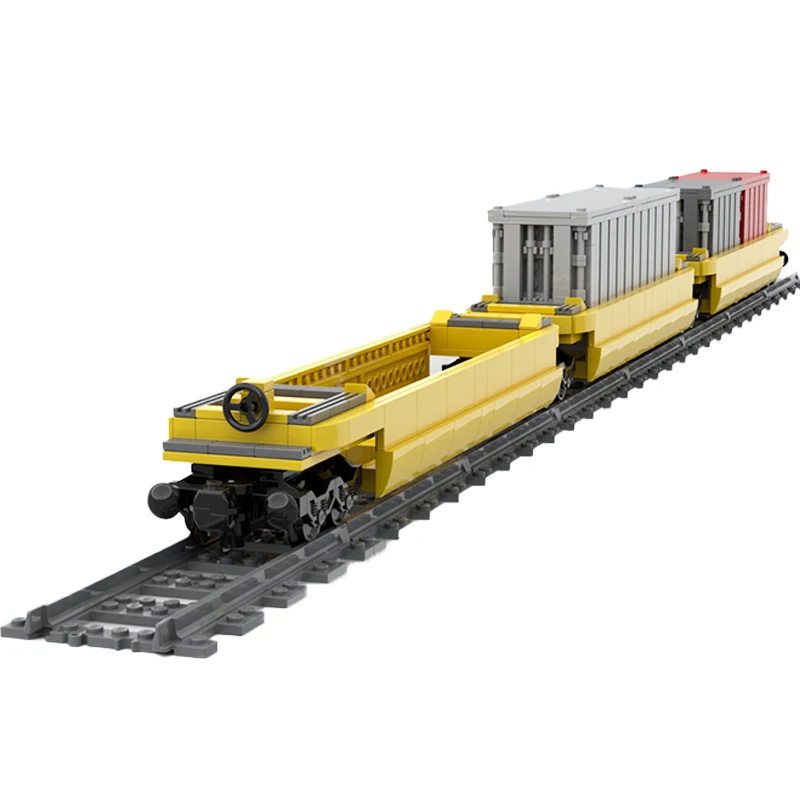 MOC-168695 Transport Series City Freight Train Mini Carriages Assemble Building Blocks Kit Small Particles Model Bricks Kid Gift