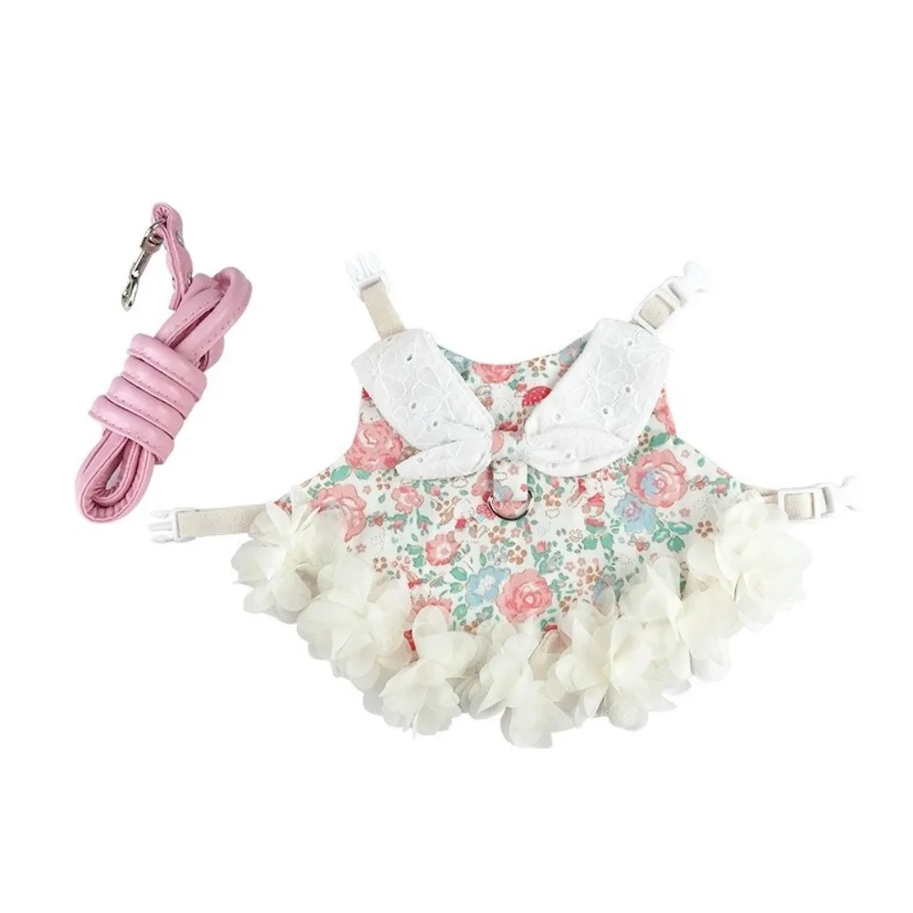 

Fashion Adjustable Rabbit Outdoor Harness Comfortable Breathable Pet Traction Suit Plaid Rabbit Sleeveless Dress Small Animals