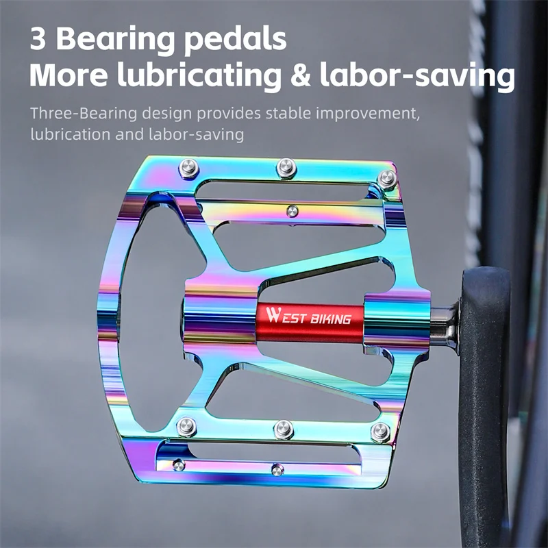 غرب ركوب الدراجات دواسة دراجة ثلاثة تحمل سبائك الألومنيوم دواسة دراجة هوائية جبلية الطريق دواسة دراجة اللون الدراجة الملحقات #5