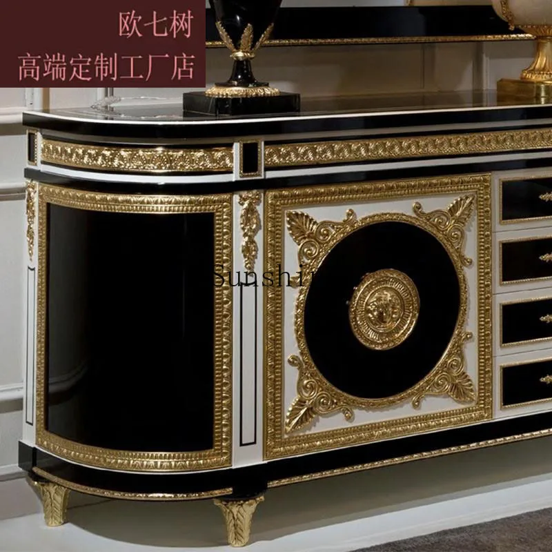 French court luxury decoration, high-end living room storage, Italian villa audio-visual low floor cabinet