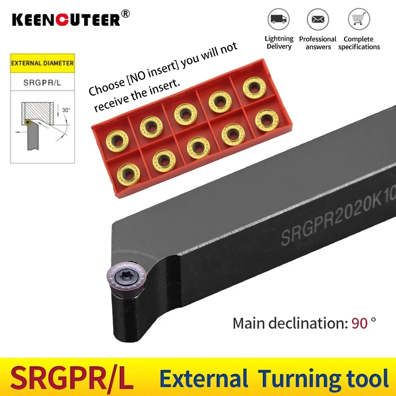 SRGPR/L SRGPR1616/2020/2525 CNC 외부 선삭 홀더 RPMT/RPGT/RDMW08T2/10T3/1204 초경 인서트 커터 선반 공구 홀더 사용