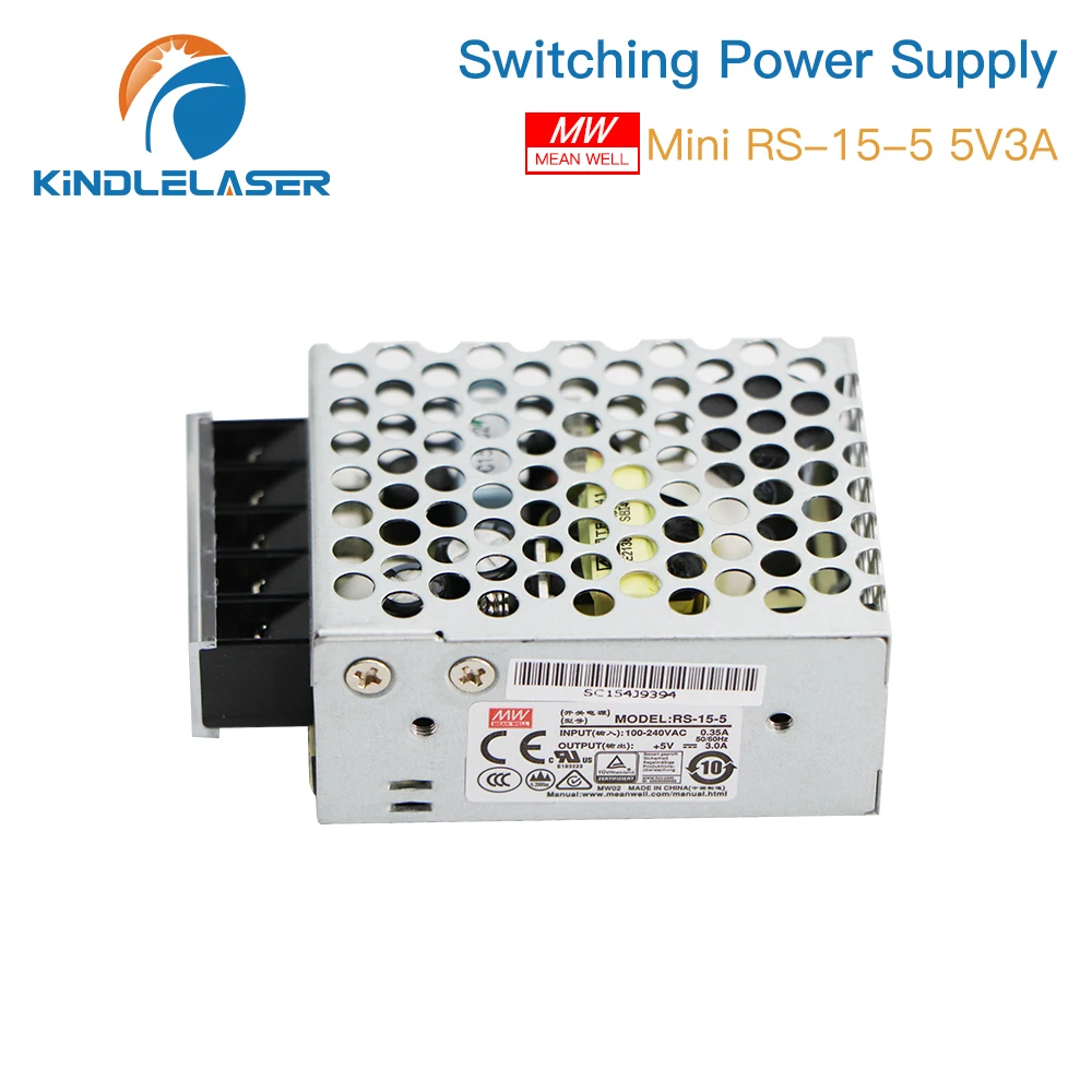 KINDLELASER MeanWell Single Output Switching Power Supply 5V3A DC for LED NES/S DIY 3D Printer