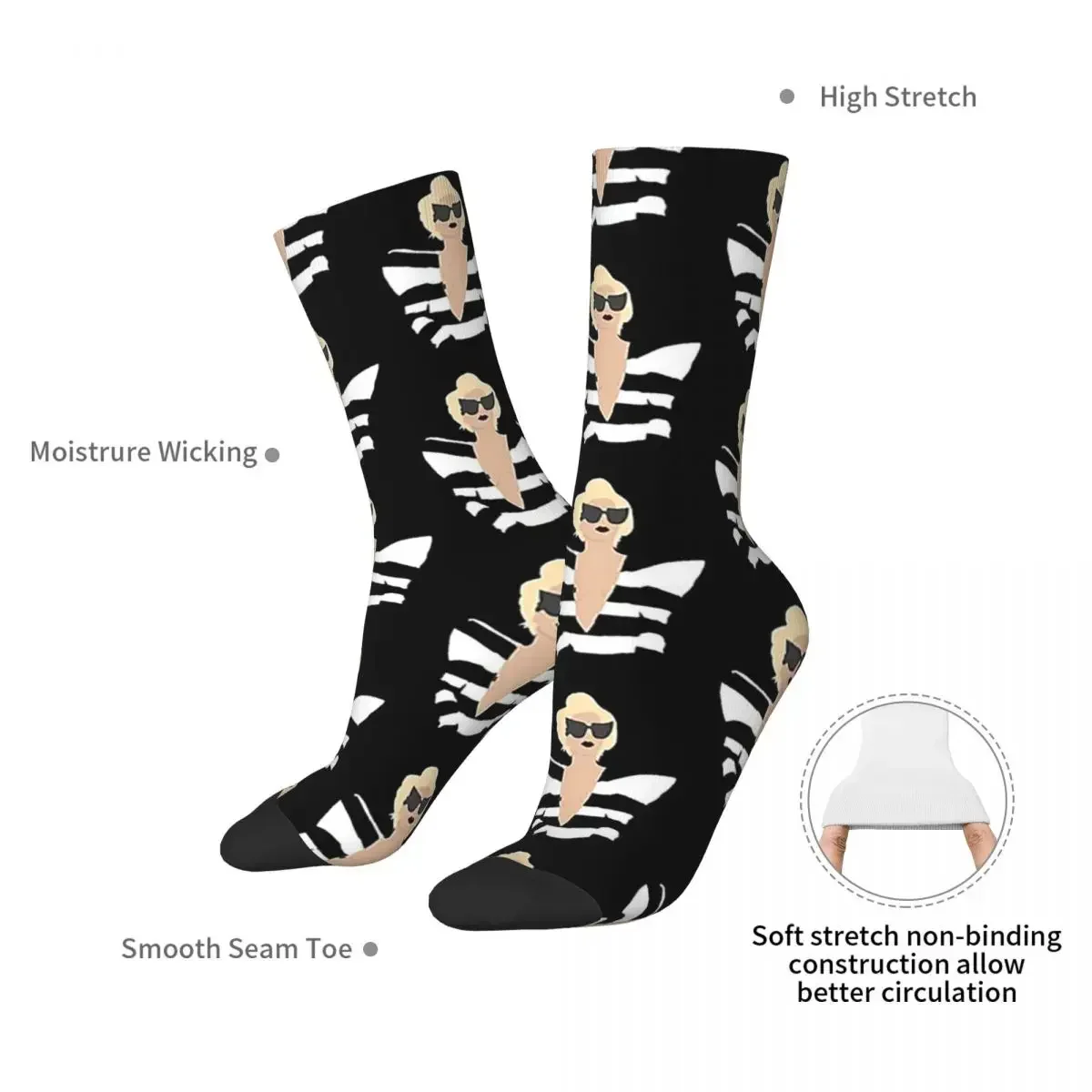 Lady Gaga Telephone Socks Harajuku Super Soft Stockings All Season Long Socks Accessories for Man's Woman's Birthday Present