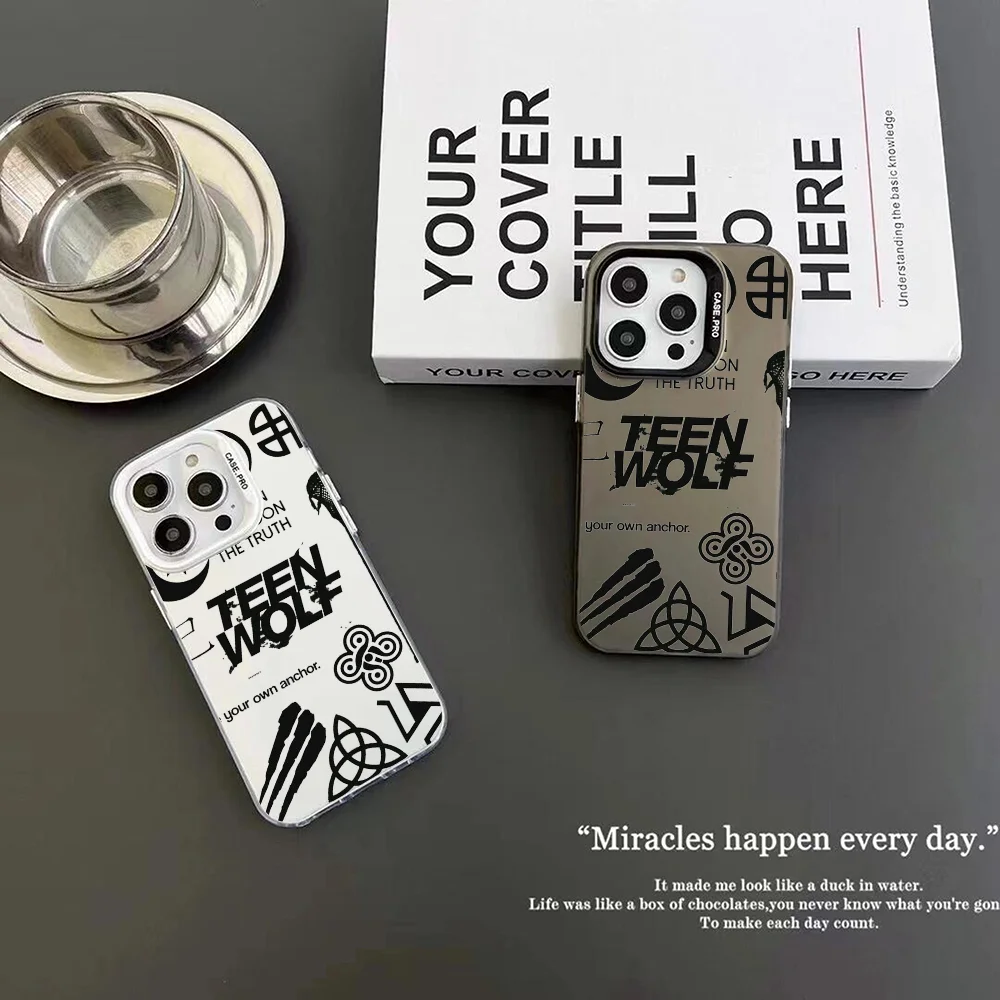 Teen Wolf TV Show Phone Case IMD Color Silver Shell For IPhone 16 15 14 13 12 11 Pro Max Plus