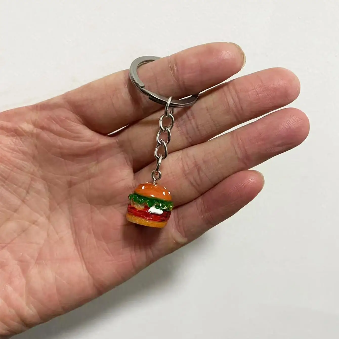 Cute Resin Burger Keychain Funny Special Gift