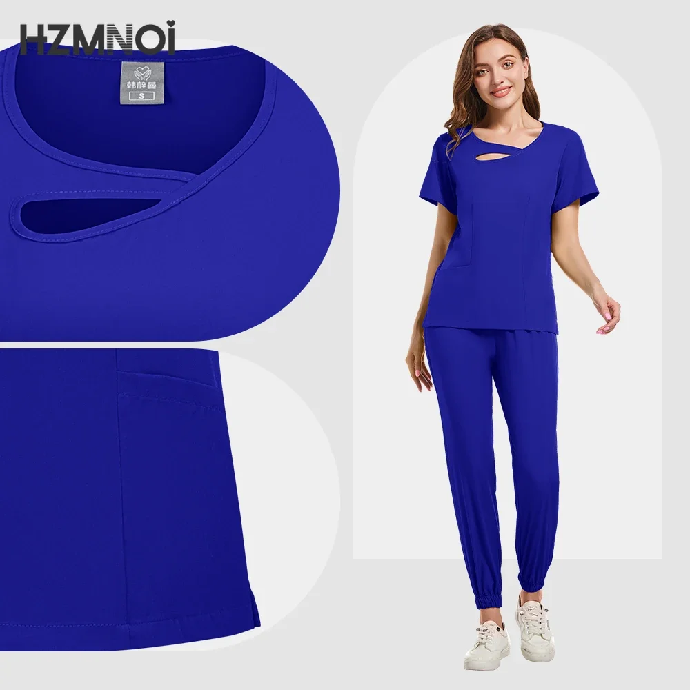 Surgical Uniforms Woman Nursing Enfermeria Sets Top Pant Scrubs Clinical Beauty Salon Uniforms Scrub Medical Hospital Suit Women