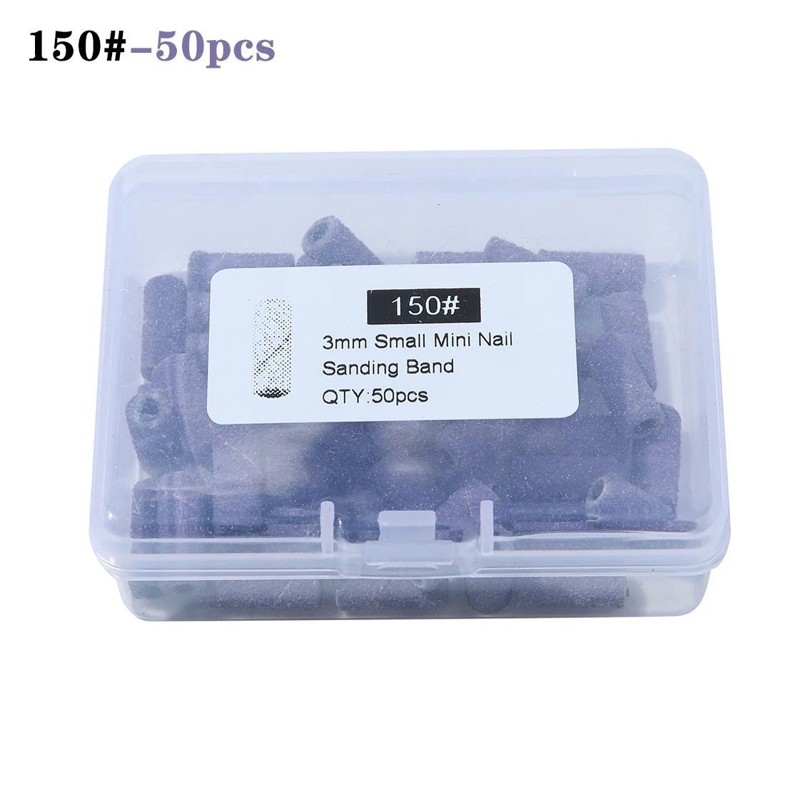 50Pcs/Pack 3mm Mini Purple Black Sanding Bands  for Professional Manicure Pedicure Nail Electric Drill Machine Grinding Sand Bit