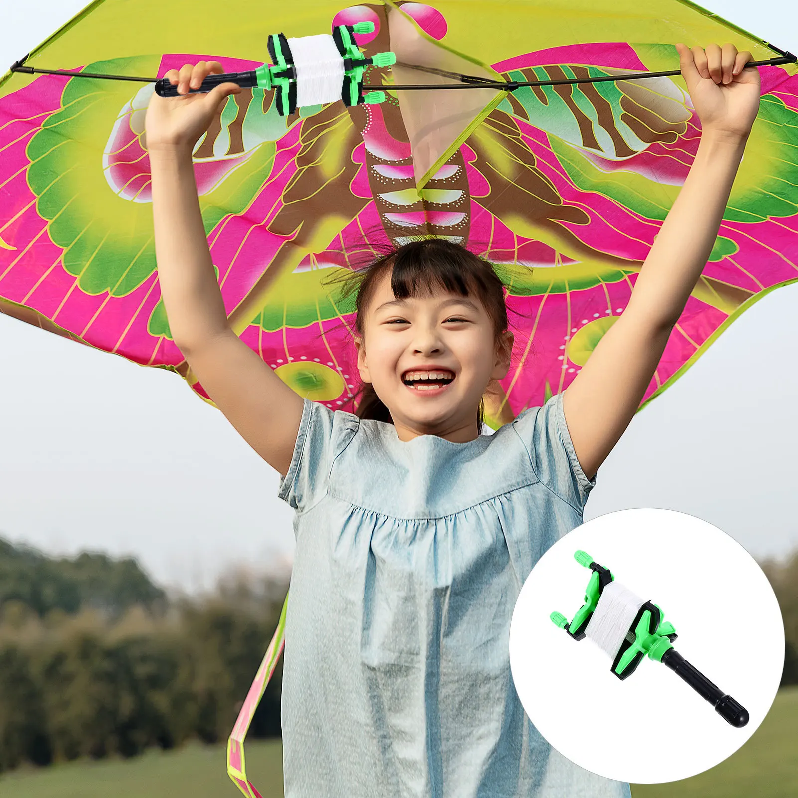 لوح طائرة ورقية من البلاستيك لوح خط للطائرات الورقية الطائرة الخارجية جهاز سلسلة اللفاف مقبض الأطفال ملحقات الطائرة الورقية على نحو سلس