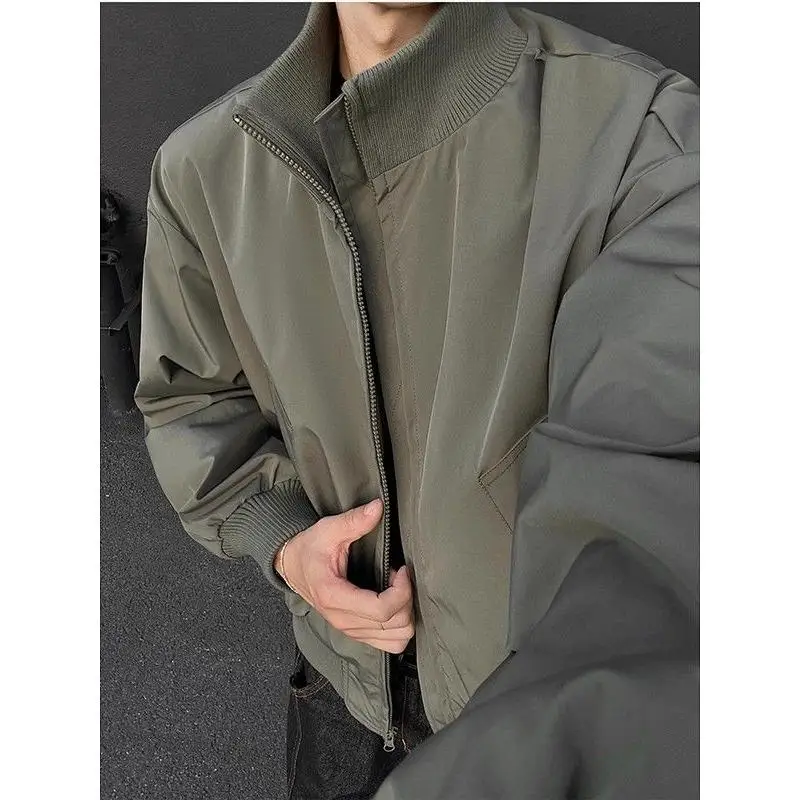 

Men's Pilot Jaet Stand Collar Baseball Sle ort Coat Autumn Wear for Couples High Street Unique Polyester Spring Wear