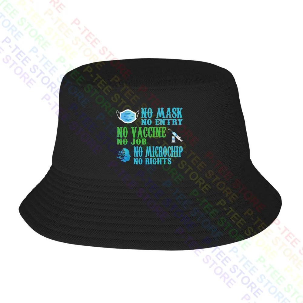 No Mask No Vaccine No Microchip Vaccination Baseball Cap Snapback Caps Knitted Bucket Hat