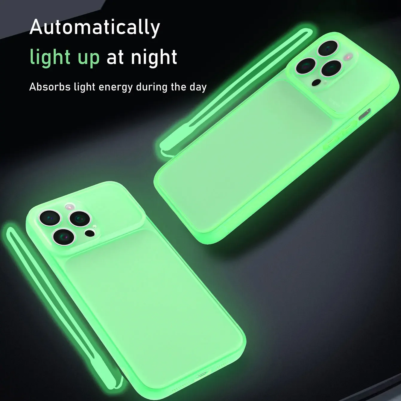 Bling Glitter Night Light Luminous Silicone Soft Case for IPhone 14 13 12 11 15 Pro Max Plus XS XR X 14Pro 15Pro Glowing Cover