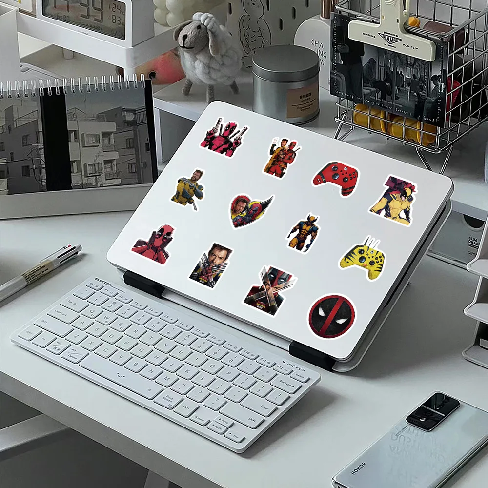 60PCS Cool Marvel Superhero Deadpool Wolverine Stickers Disney Movie Decals DIY Skateboard Laptop Phone Cup Sticker Kids Toy