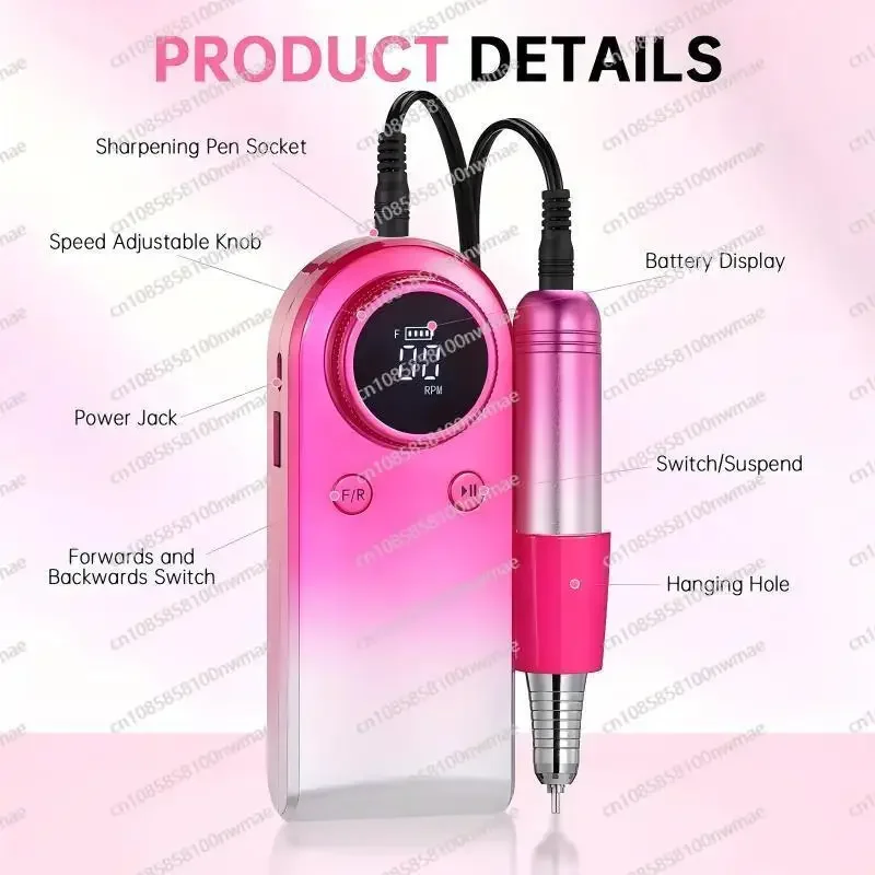 Nail polisher rechargeable portable nail remover professional high speed