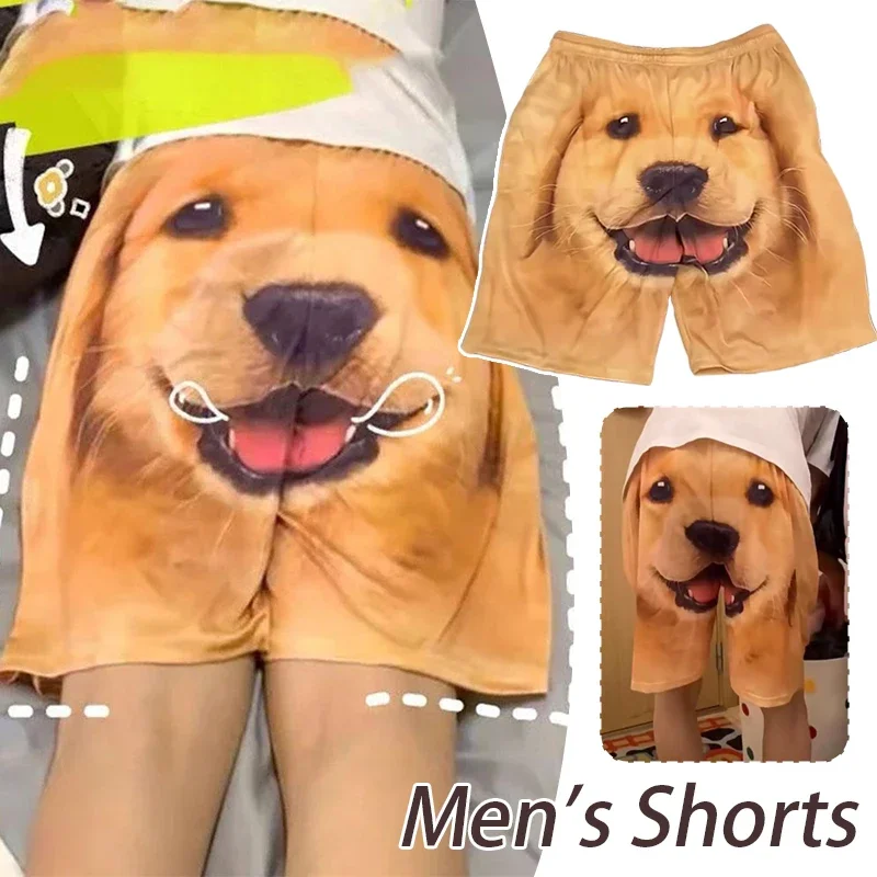 Pantalones cortos divertidos a la moda para perros y mascotas, pantalones cortos informales con estampado tridimensional 3D para hombres, pantalones cortos bonitos de verano con animales, pijamas para caminar en casa