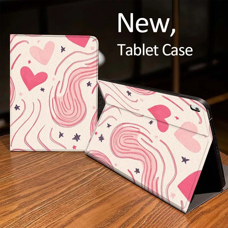 

Cartoon Heart Star Pattern Case For iPad Pro mini Air 1 2 4 3 5 6 7 8gen 9gen 11 M2 M3 M4 6th 7th 10th 11th Gen 2025 Tablet