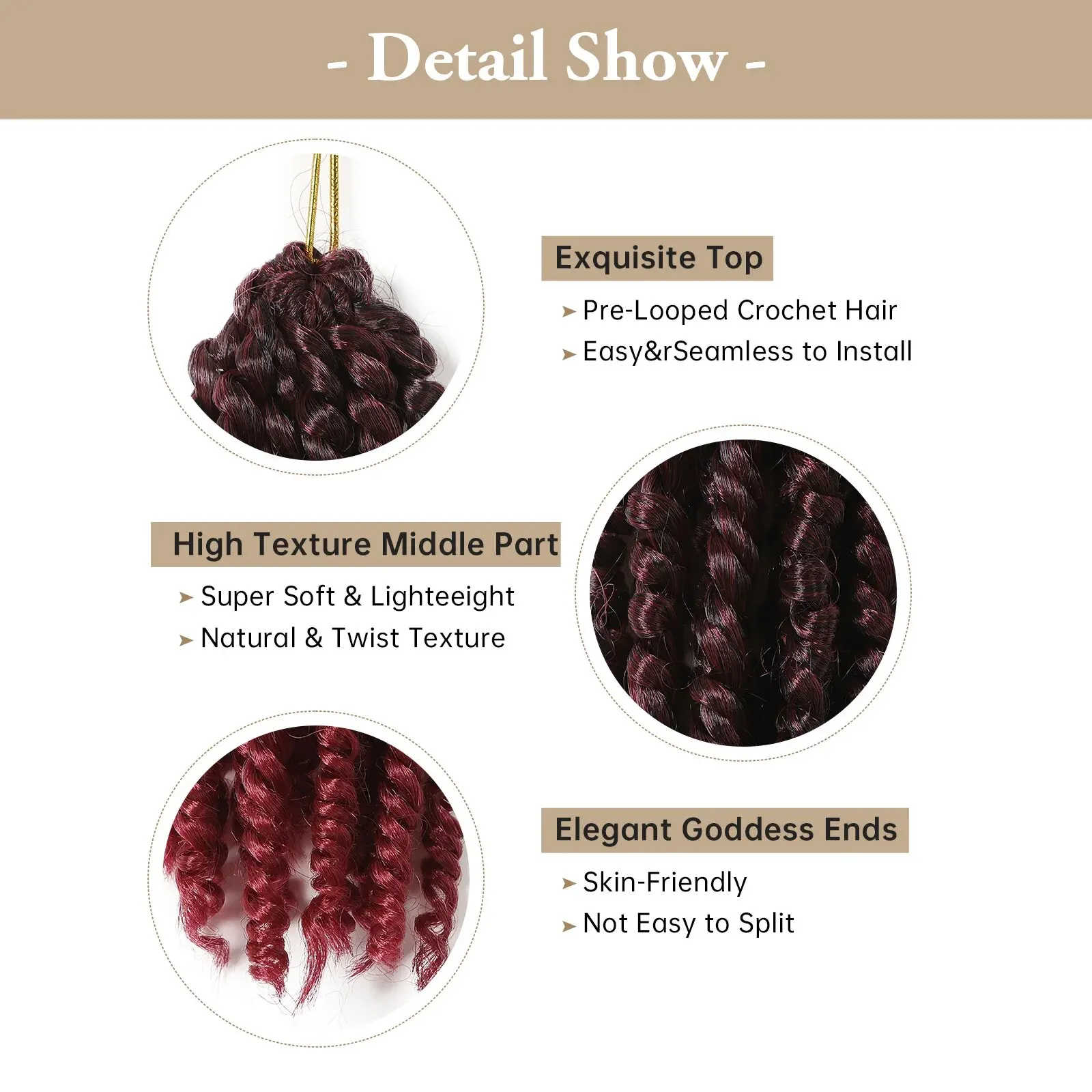 14inch Twist Crochet Hair Afro Synthetic Spring Twist Pre Looped Crochet Braiding Hair Extension Passion Twist for Women