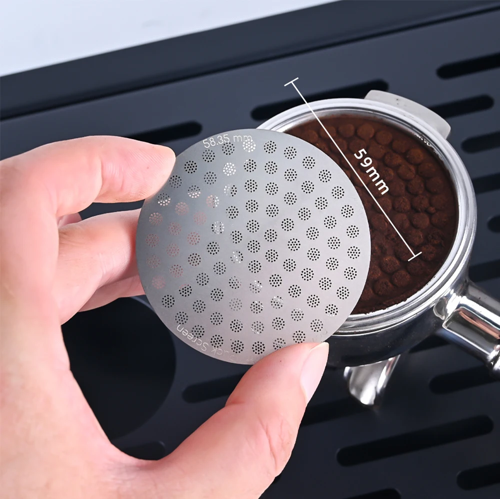 Havmore 54/58 mm wiederverwendbarer Espresso-Puck-Sieb aus Edelstahl, 0,8 mm, 150 μm, ultradünner Kaffee-Espresso-Filtersieb