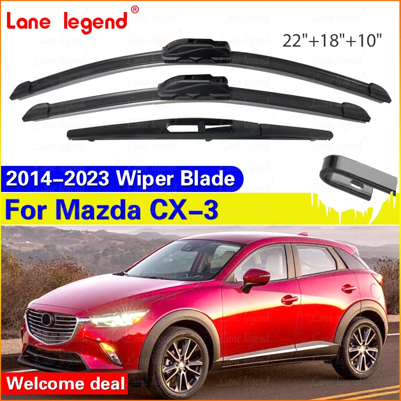 For Mazda CX-3 CX3 2014 - 2023 Car Wiper Front Rear Wiper Blades Windshield Windscreen Window Brushes Car Accessories 22