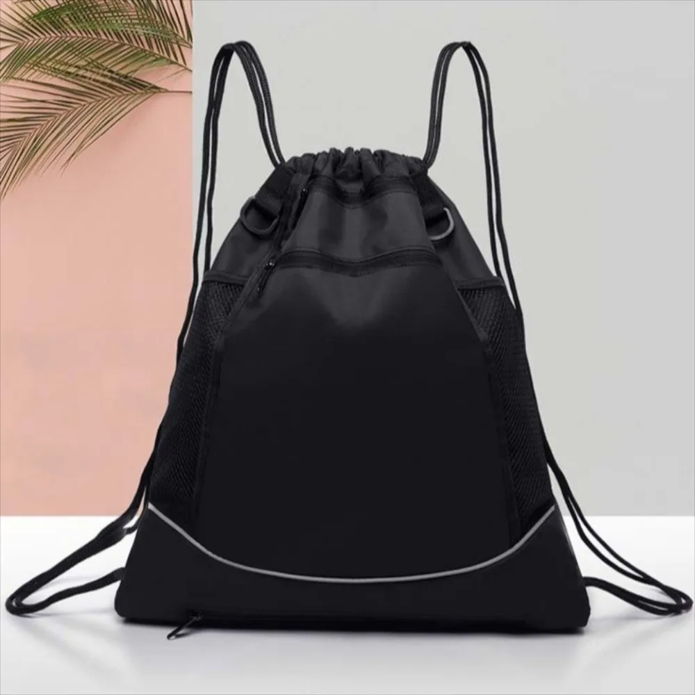 방수 스포츠 볼 백팩 폴리에스터 드로스트링 여행 체육관 숄더백 대용량 메쉬 포켓 포함