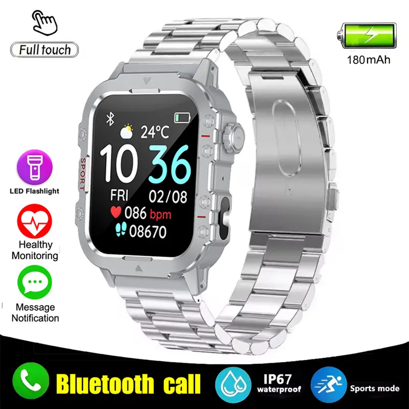 2026 New Military Smart Watch Men IP67 3ATM Outdoor Sports Fitness Tracker Health Monitor 1.44Inch BT Call Smartwatch - Image 11