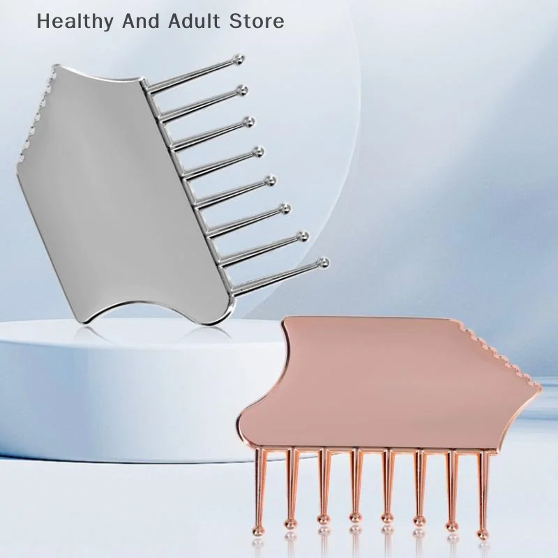 

Портативный массажер для кожи головы из цинкового сплава, инструмент для скребка Гуаша для головы, шеи, плеч, ног и рук для успокаивающего средства