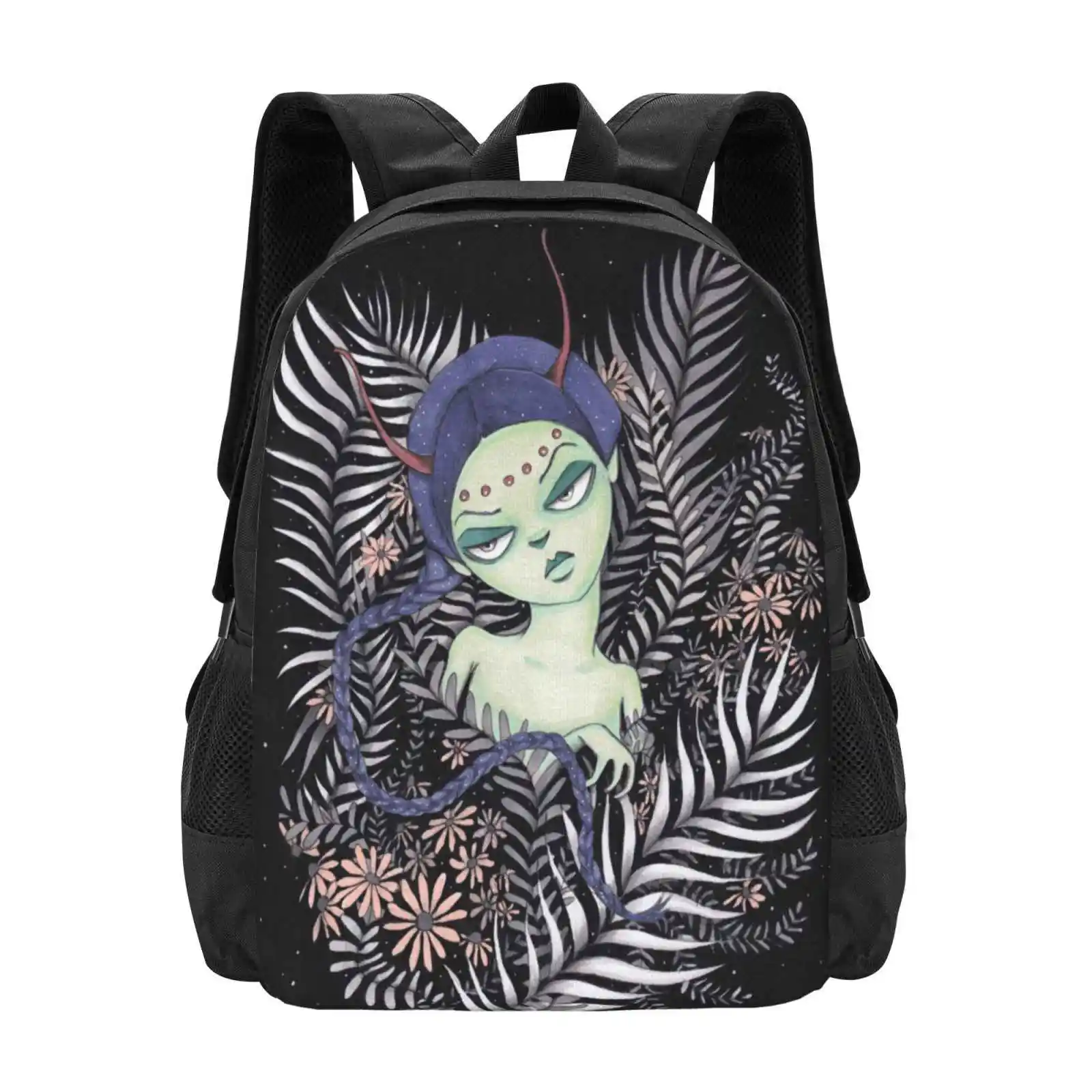 Spring Queen Backpacks For School Teenagers Girls Travel Bags Tdowthomas Dow Spring Queen Fairy Gothic Magic Whimsical Flowers