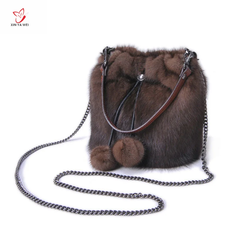 Fashion Simple Shoulder Bag Mink Fur Ladies Designer Handbag Shoulder Bag Messengger Bag Simple Hand Bga New Wave Party Fur Bags