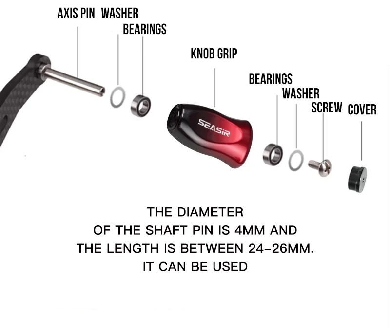 SEASIR DIY Baitcastingrolle Knopfgriff 4 Lager 5 g 33 * 20 mm ABS Angelrollenzubehör Modifizierter Griff für SEASIR, SHIMANO, DAIWA – Detail 3