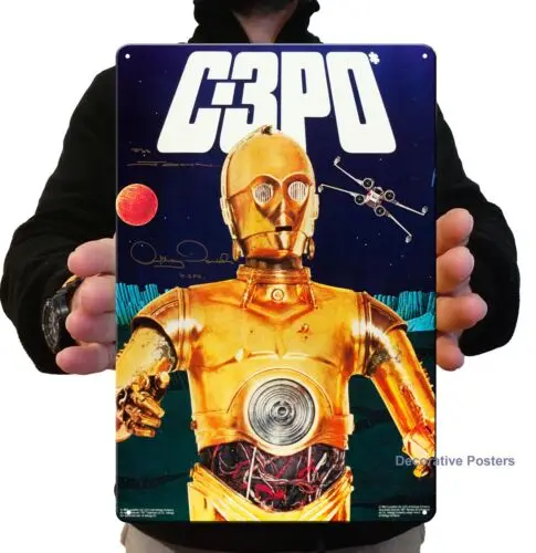 Металлический постер фильма C3po — коллекционная жестяная вывеска — размер: 20x30 см