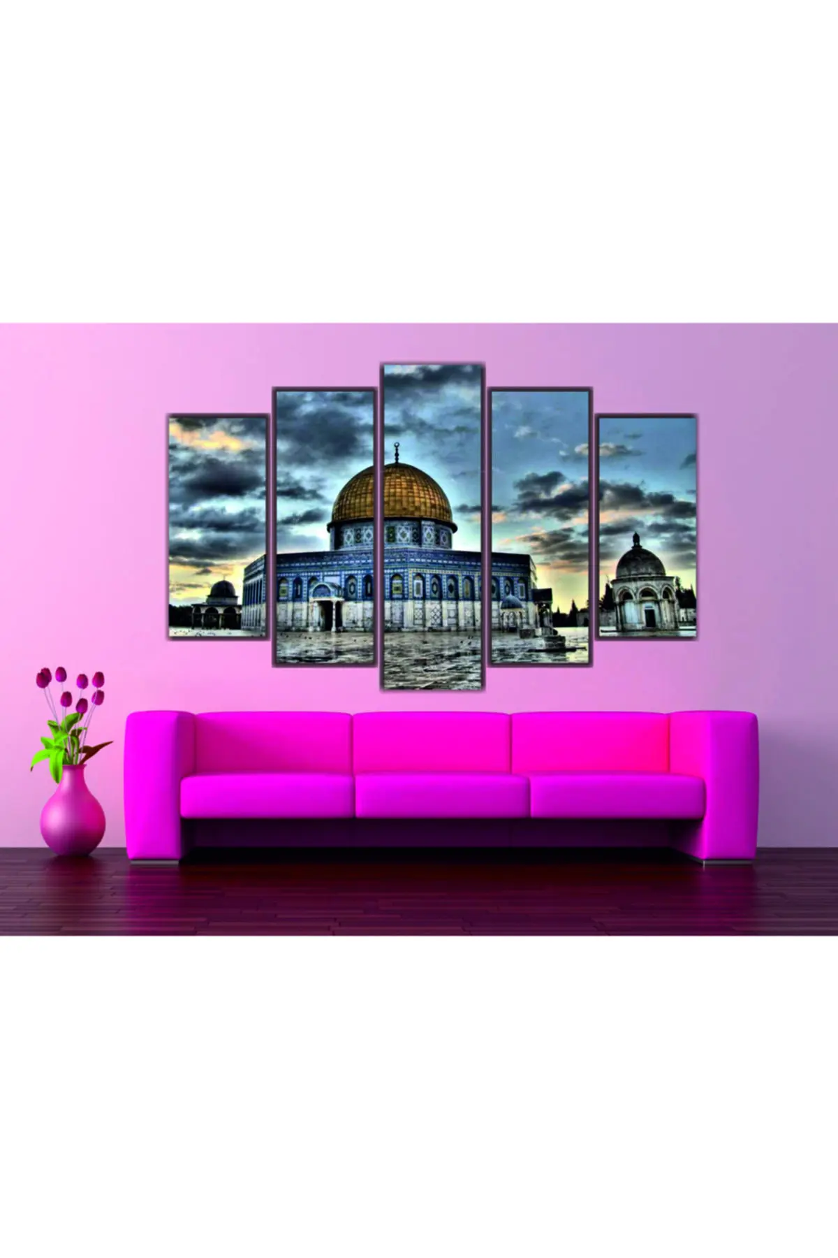 

DOLBOVI Mescidi Aksa landscape religious 5 piece canvas wall painting