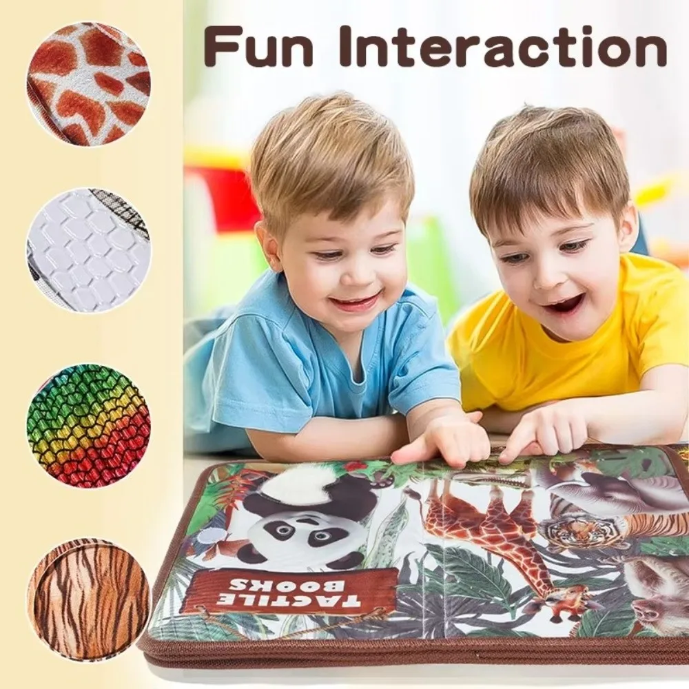New Cognitive Training Touch Books Soft Animal Theme Early Education Books Portable Sensory Development Toys Gift