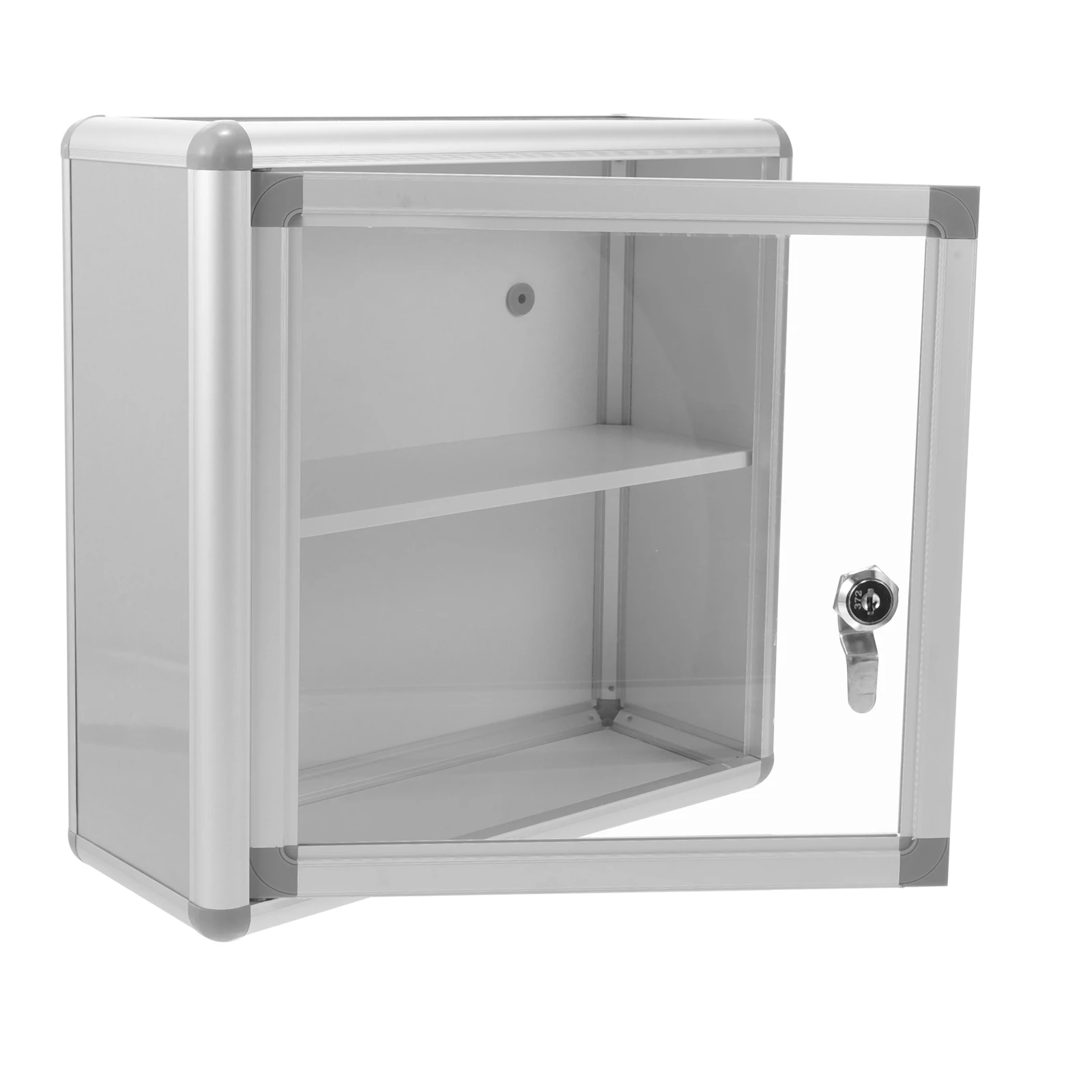

First Aid Kit Medicine Box Travel Medication Organizer Storage with Lock Aluminum Alloy Household Lockbox for Wall-mounted Case