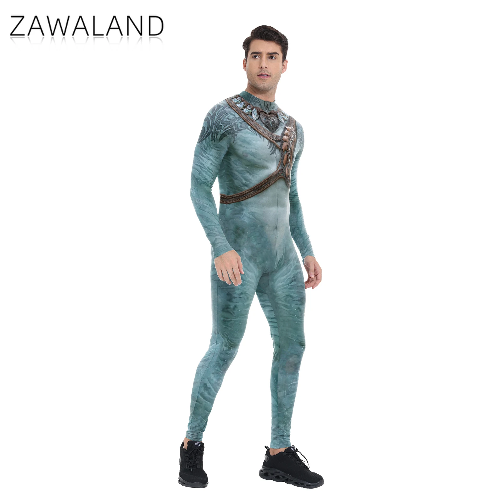 Costumi Cosplay Avatar Halloween Hero Stampa 3D Tuta per uomo Cerniera frontale Manica lunga Tuta Carnevale Party Outfit
