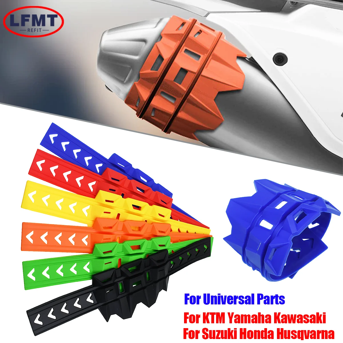For KTM EXC EXCF XC XCF XCW SX SXF TPI SIX DAYS Exhaust Tail Pipe Protector Cover Guard 125 200 250 300 350 450 500 Universal