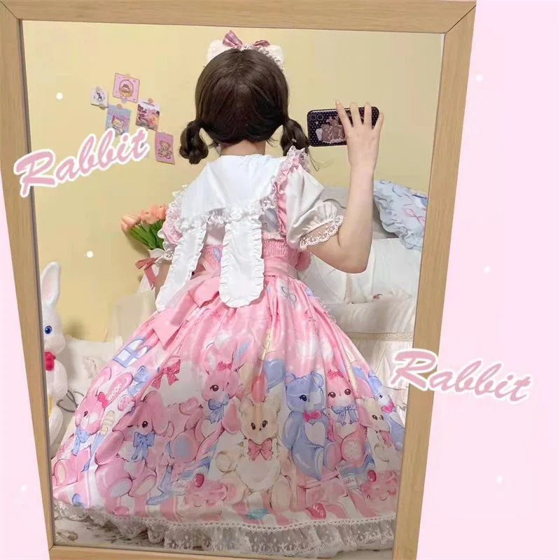 White Sugar Girl {}~Factory Design Lolita Dress Cute Puppet Party Strap JSK Dress