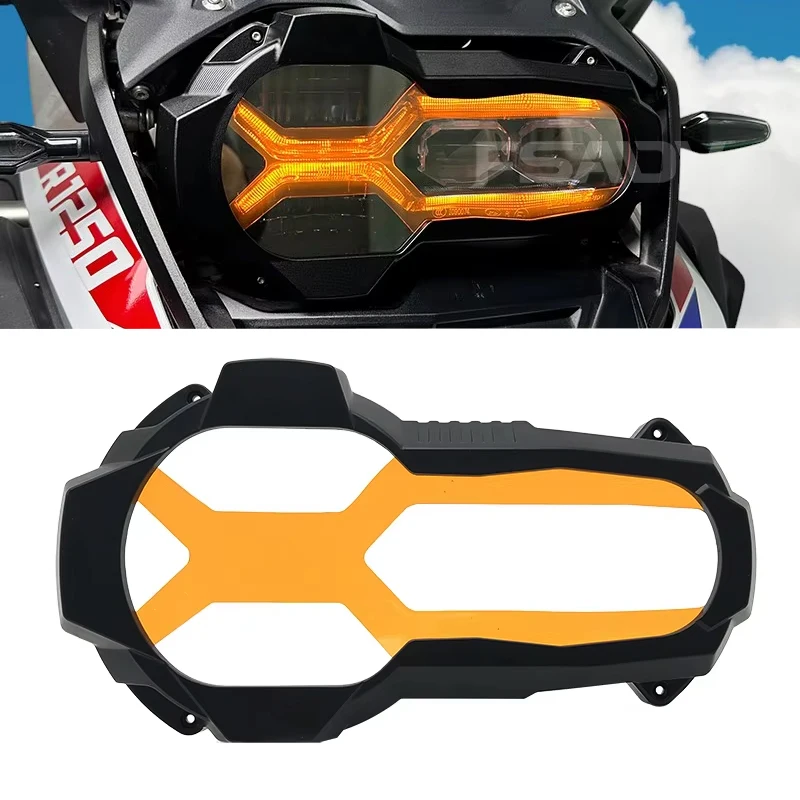 Motorcycle Headlight Protector Guard With 4 Fluorescent Len Covers For BMW R1250GS R 1250 GS  R1250 GS ADV Adventure 2020-2023