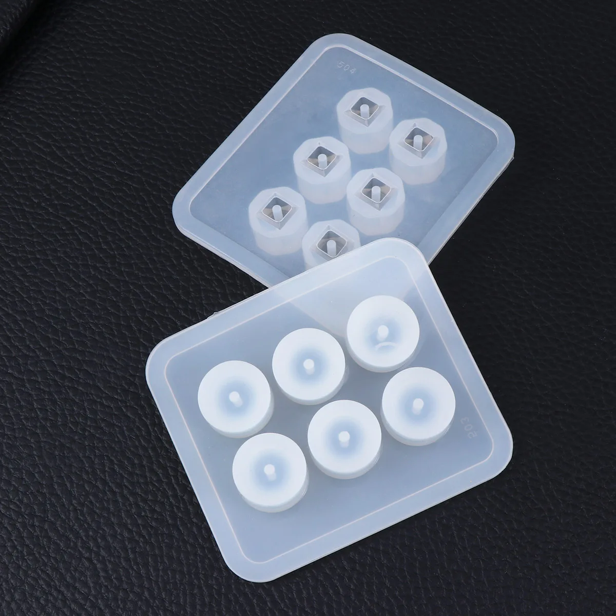 

6 Pcs Bead Mold Hanging Hole Molds Jewelry Casting Manual Earring Making Silicone