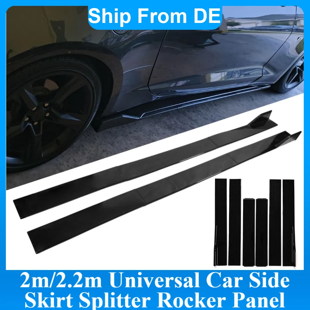 Image of 2m/2,2m Auto-Seitenschweller Universal 6-teilige Seitenschweller-Erweiterungen Winglet Splitter Lippe für BMW, Audi, VW, Honda, Benz