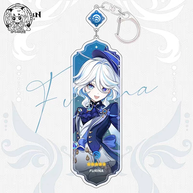 Anime Genshin Impact VARKA Schlüsselanhänger Furina Hutao Zwischenschicht-Schlüsselanhänger Zubehör Niedlicher Taschenanhänger Schlüsselring für Fans Geschenk – Detail 2