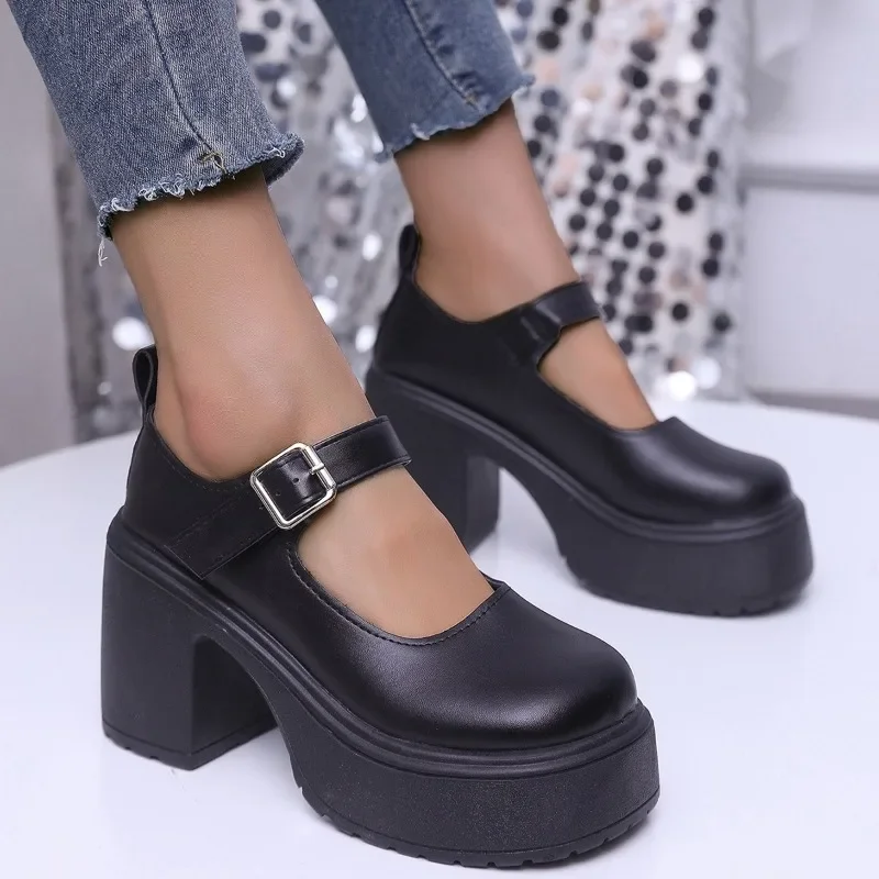 

2025 Brand Women's Shoes Buckle Strap Women's High Heels Fashion Shallow Office and Career New Plus Size Best Seller High Heels