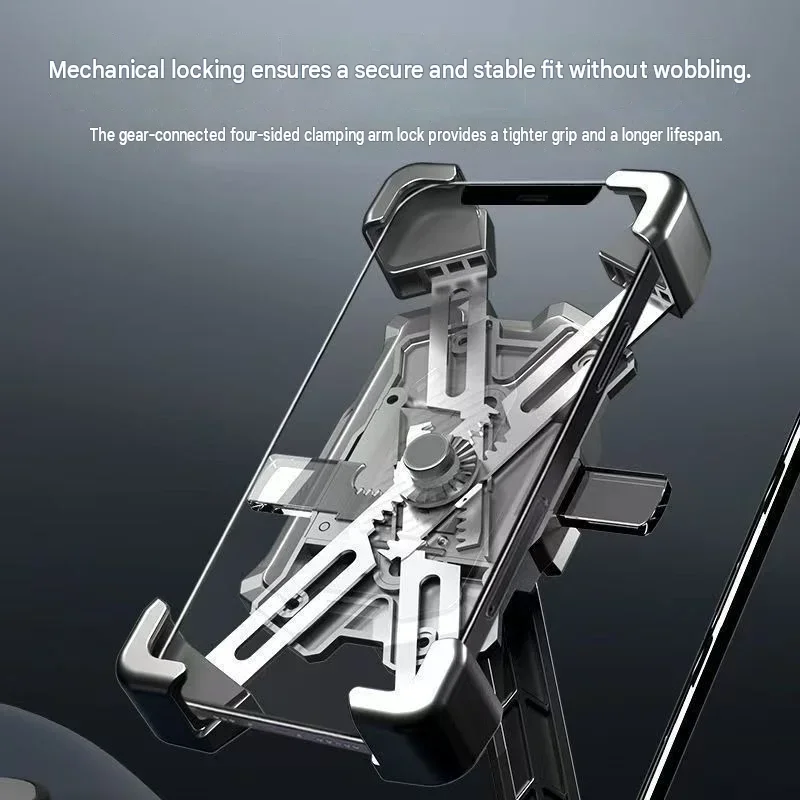 Motorcycle Bike Phone Holder Shockproof Mount 360° Rotatable Rearview Mirror Bracket For E-bike Rider Navigation