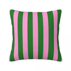 Pink And Green Stripes A Pillow Case