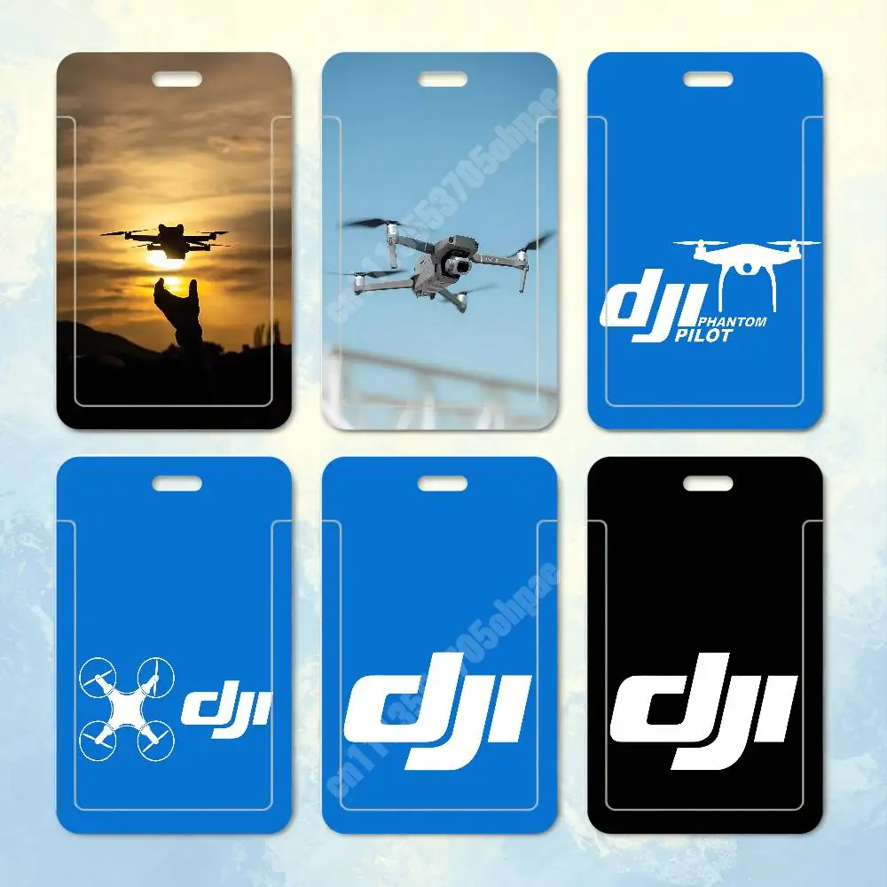 D-Dji Drone Pilot Geek Plastic Card Holder Worker ID Card Clear Transparent Employee Visitor Pass