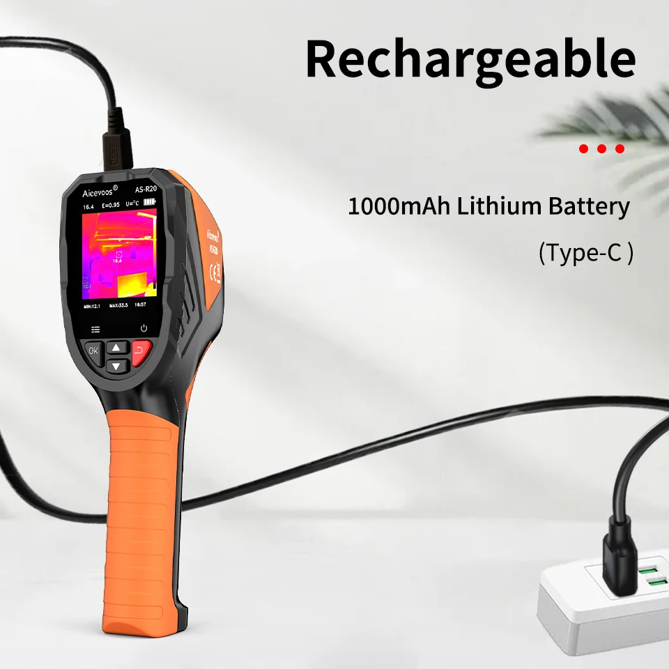 Aicevoos Rechargeable Industrial Infrared Thermal Imaging Camera,96x96 IR Resolution,Super Resolution 240x240, -20°C to 550°C - Image 4