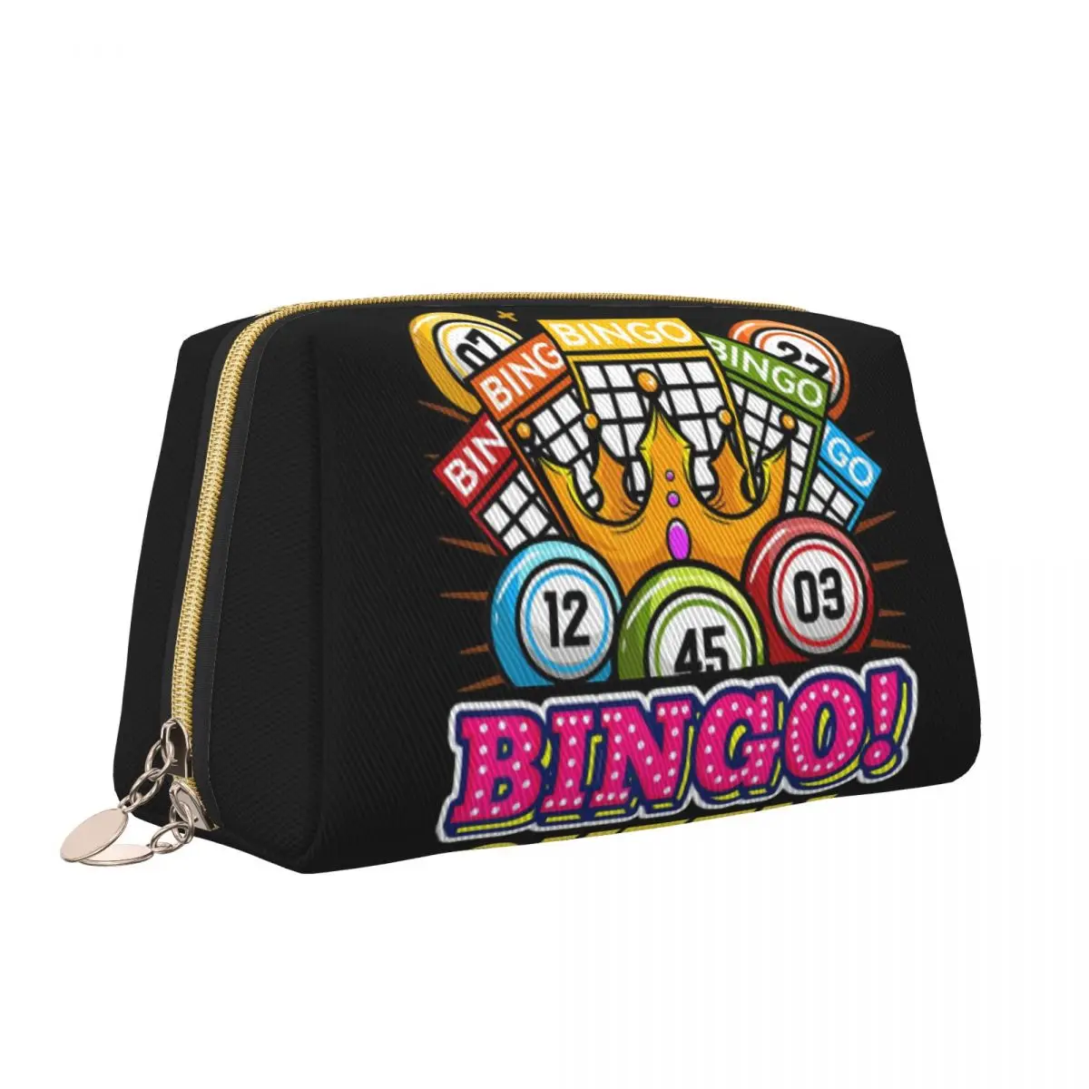 Bingo Balls Makeup Bag for Women Travel Cosmetic Organizer Cute Paper Game Storage Toiletry Bags