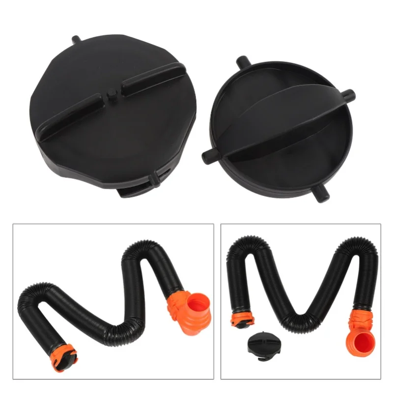 2pcs RV Sewer Cap Leakproof Snap On Double Ear Type Anti Aging Plastic Sewer Hose Cap For RV Sewer System