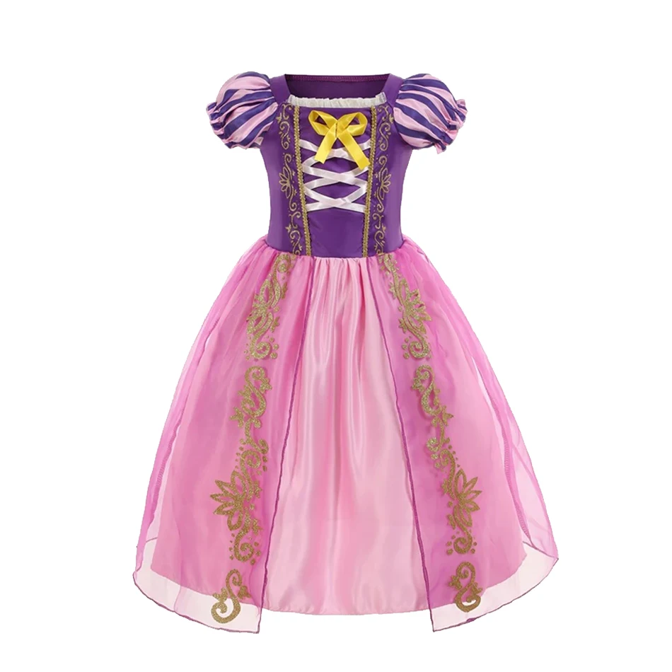 Girls Princess Dress Rapunzel Costume Vestido Fancy Birthday Party Gift Carnival Party Ball Gown Children Clothing Outfit