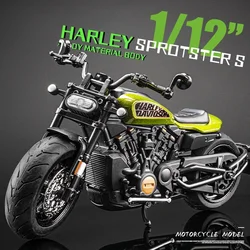 Simualtion-Harley Sportster S Moto Modelo de Liga, Motocicleta Street Racing, Modelo Diecast, Presente Kids, Escala 1:12