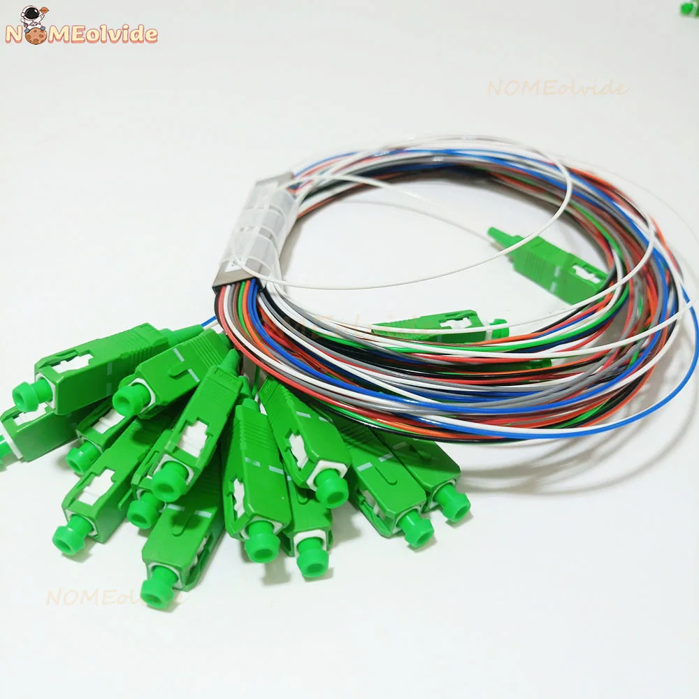 SC/APC 1X16 PLC Color Splitter 0.9mm Steel Tube Fiber Optic splitter FTTH Optical fiber Connector 1*16SC APC Free Ship